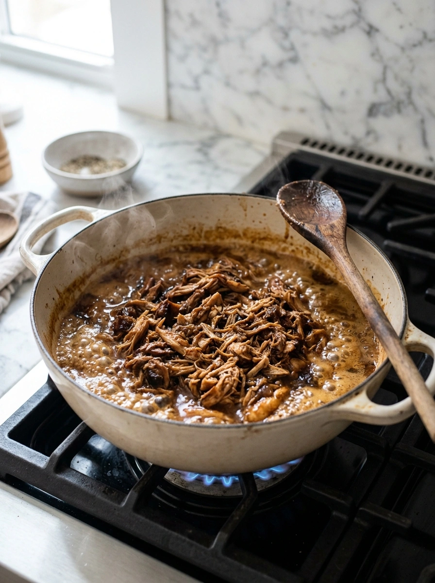 Cooking instructions for smoky slow cooker BBQ pulled chicken
