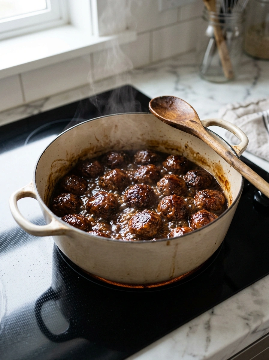 Cooking instructions for smoky slow cooker BBQ meatballs