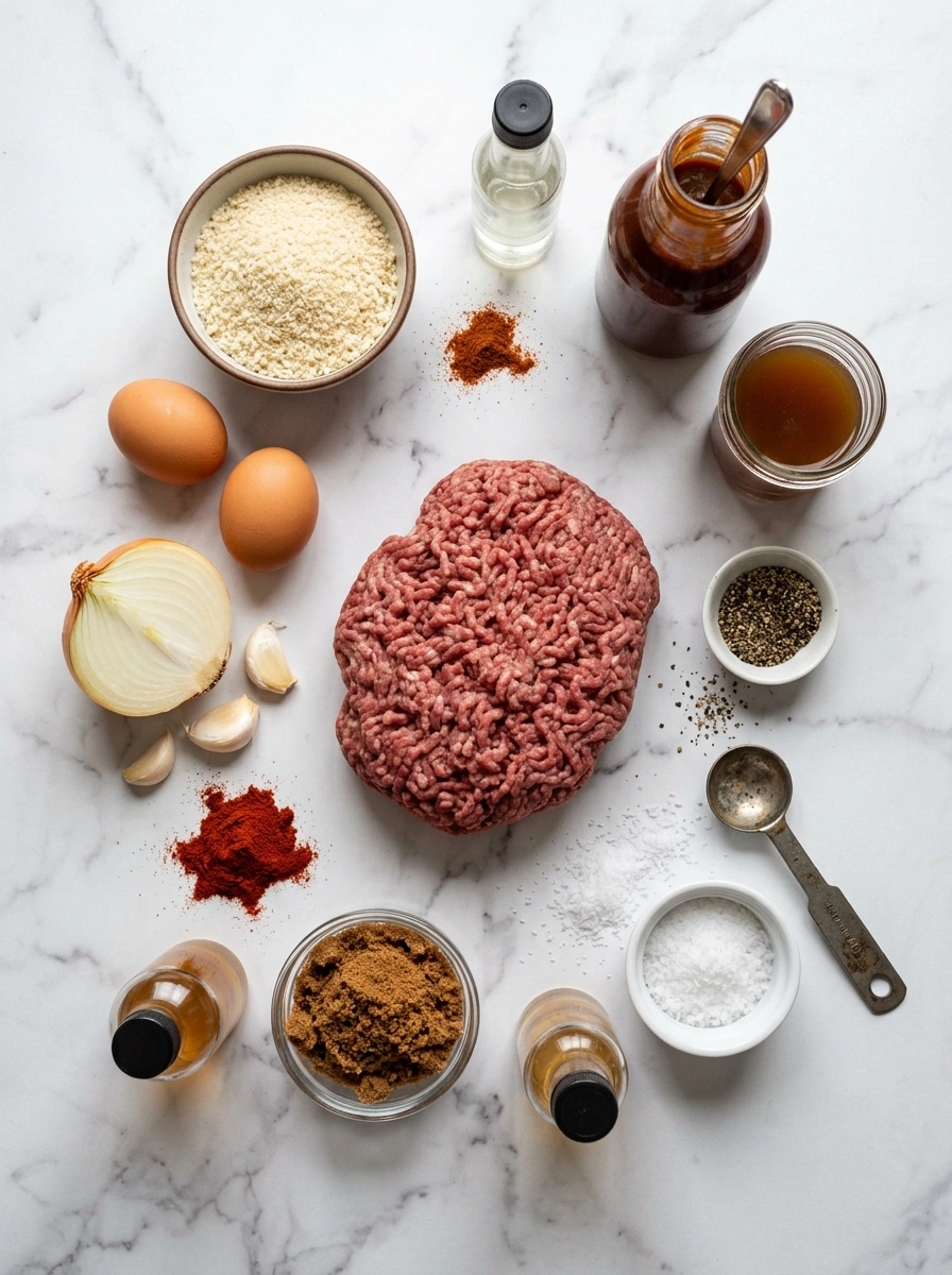 Ingredients for smoky slow cooker BBQ meatballs