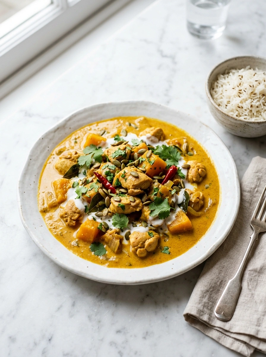 Cozy Slow Cooker Pumpkin Curry | Cozy Fall Warming Family Dinner
