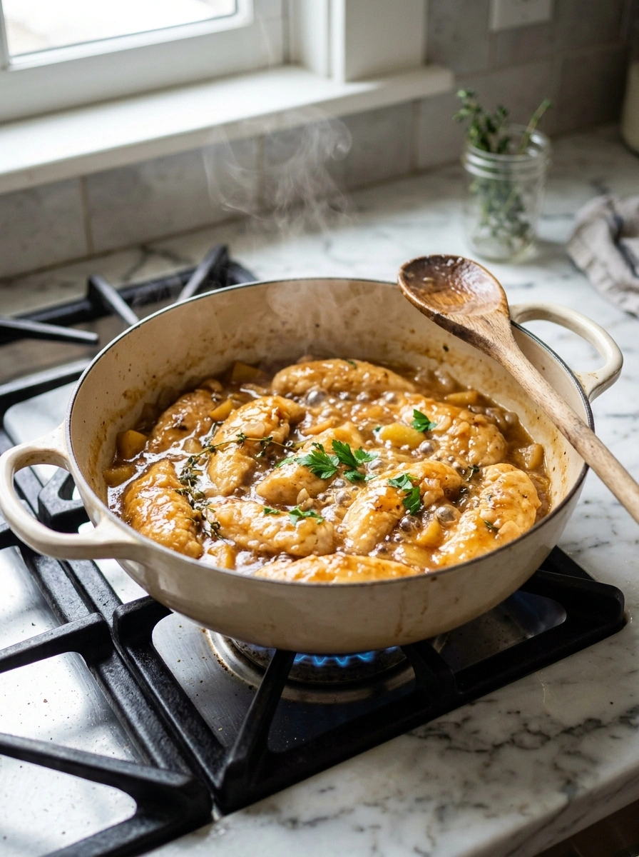 Cooking instructions for cozy slow cooker apple cider chicken