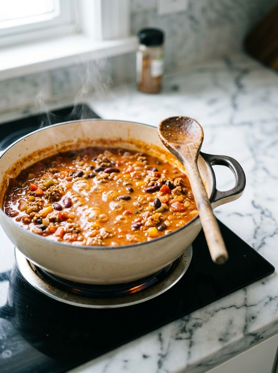 Cooking instructions for cozy slow cooker pumpkin chili