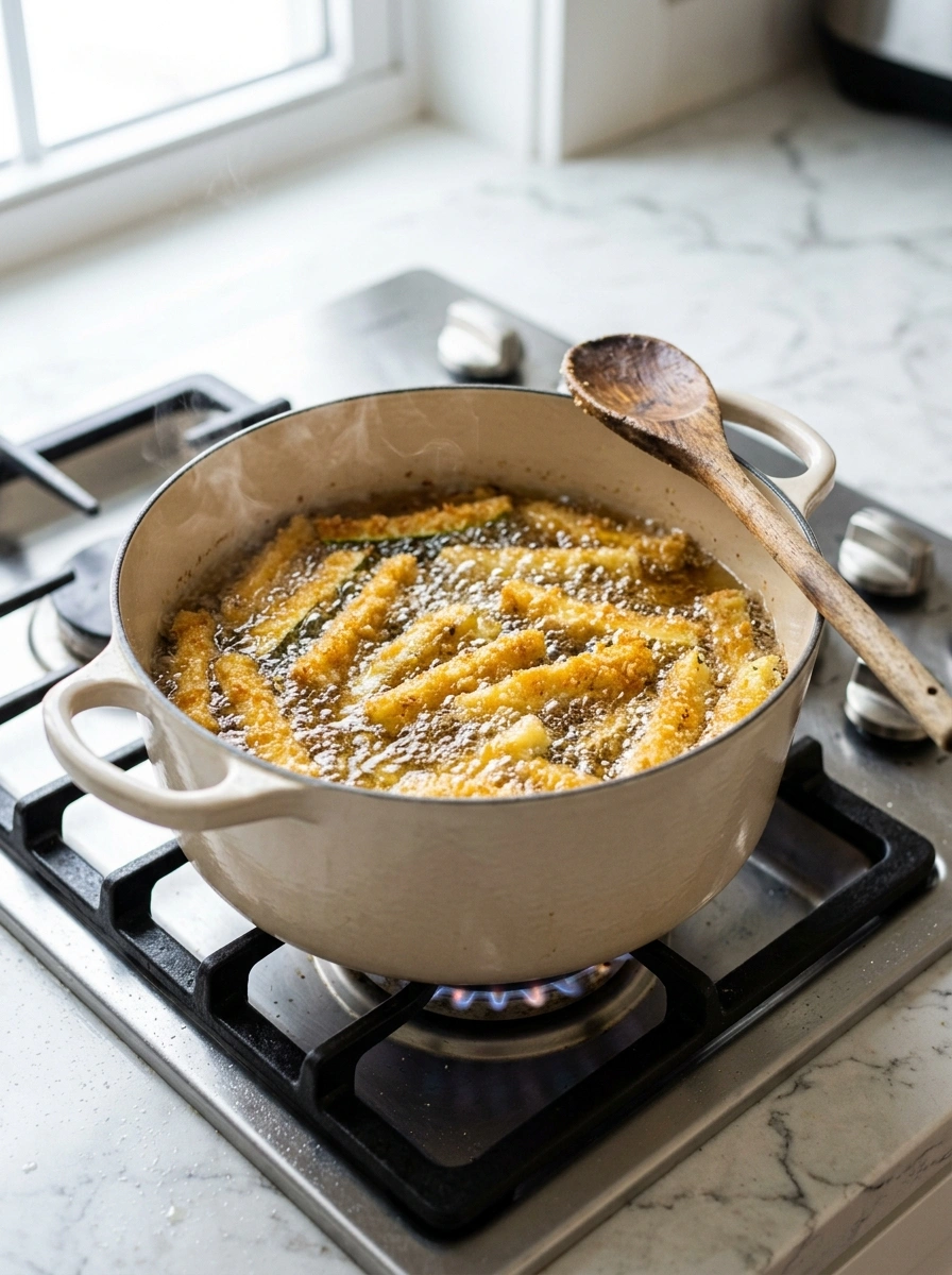 Cooking instructions for crispy golden air fryer zucchini fries