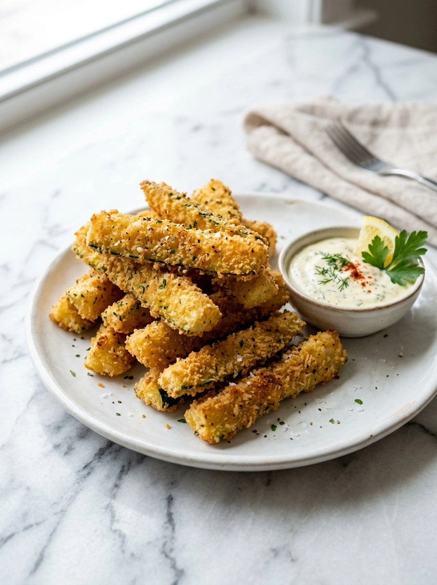 Crispy Golden Air Fryer Zucchini Fries | Easy Family Weeknight Side