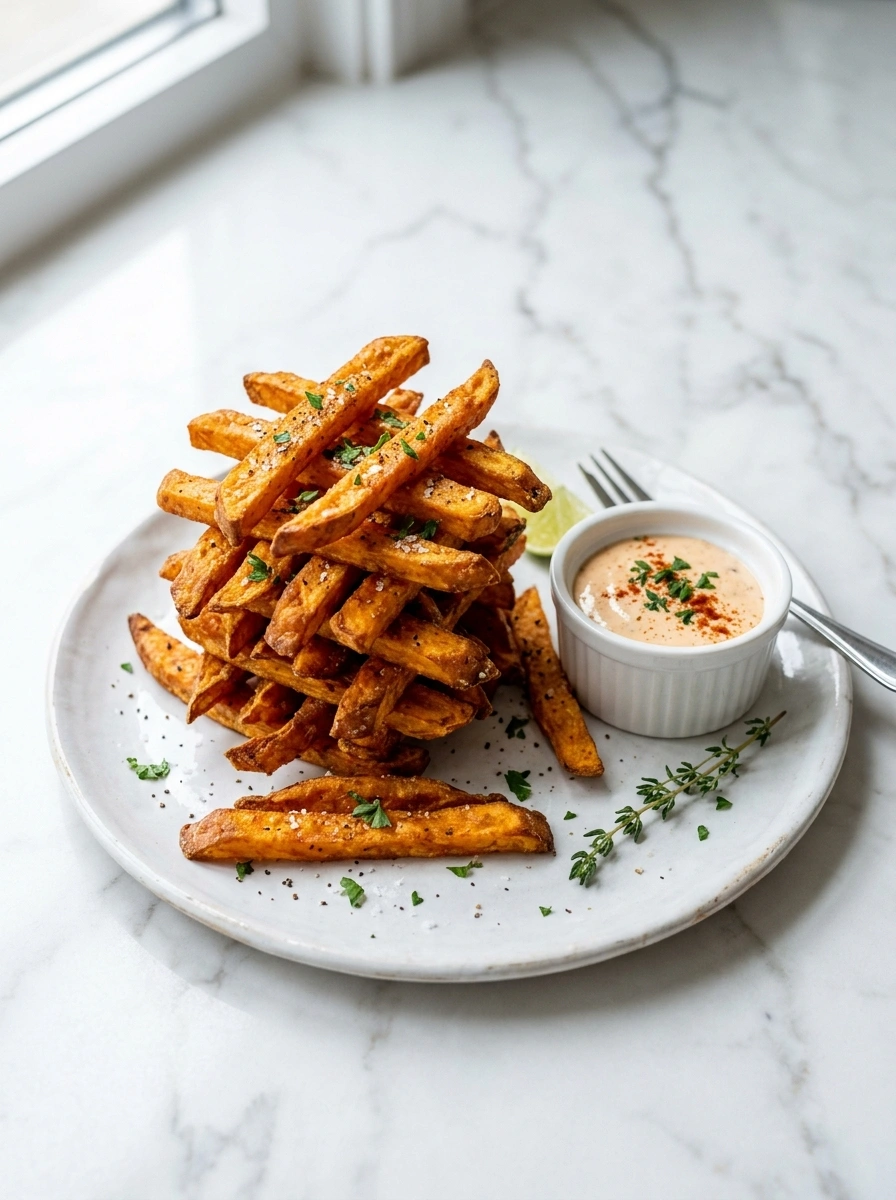 Crispy Golden Air Fryer Sweet Potato Fries | Easy Cozy Fall Family Side