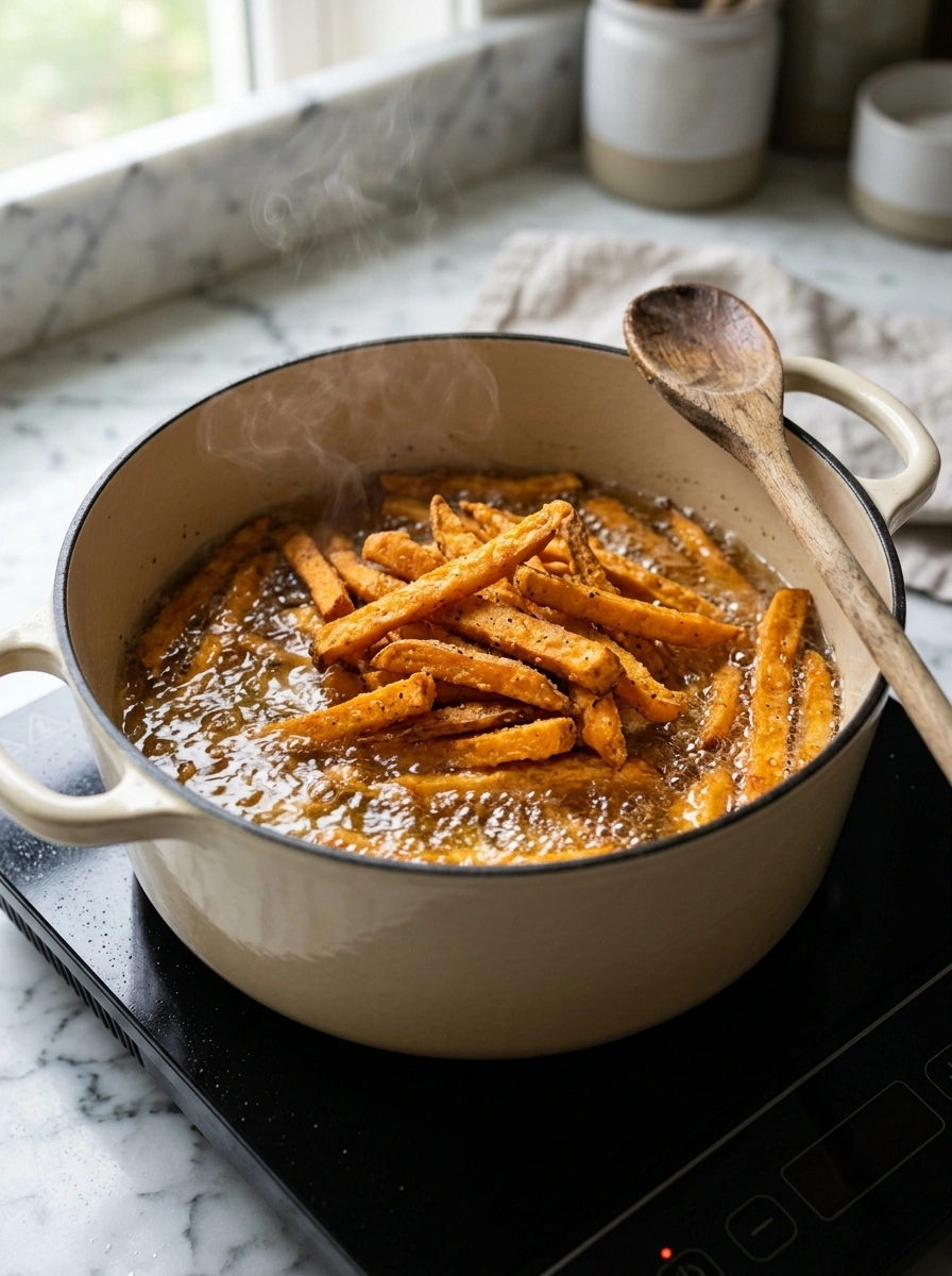 Cooking instructions for crispy golden air fryer sweet potato fries