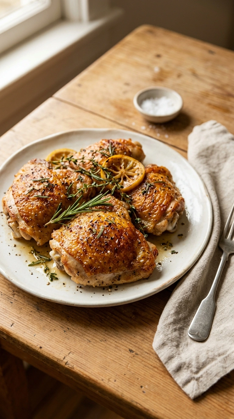Crispy Golden Air Fryer Chicken Thighs | 25-Min Easy Family Fall Dinner