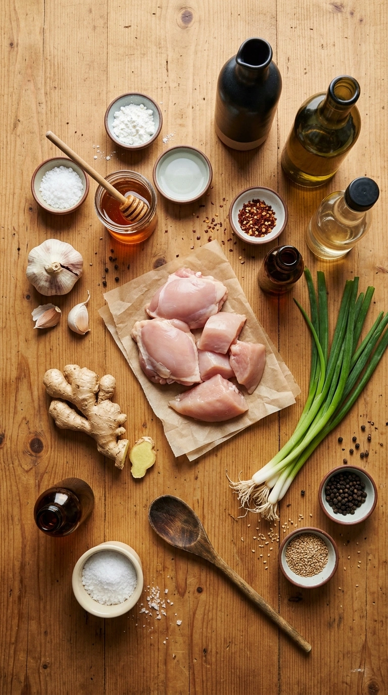 Ingredients for crispy golden air fryer honey garlic wings
