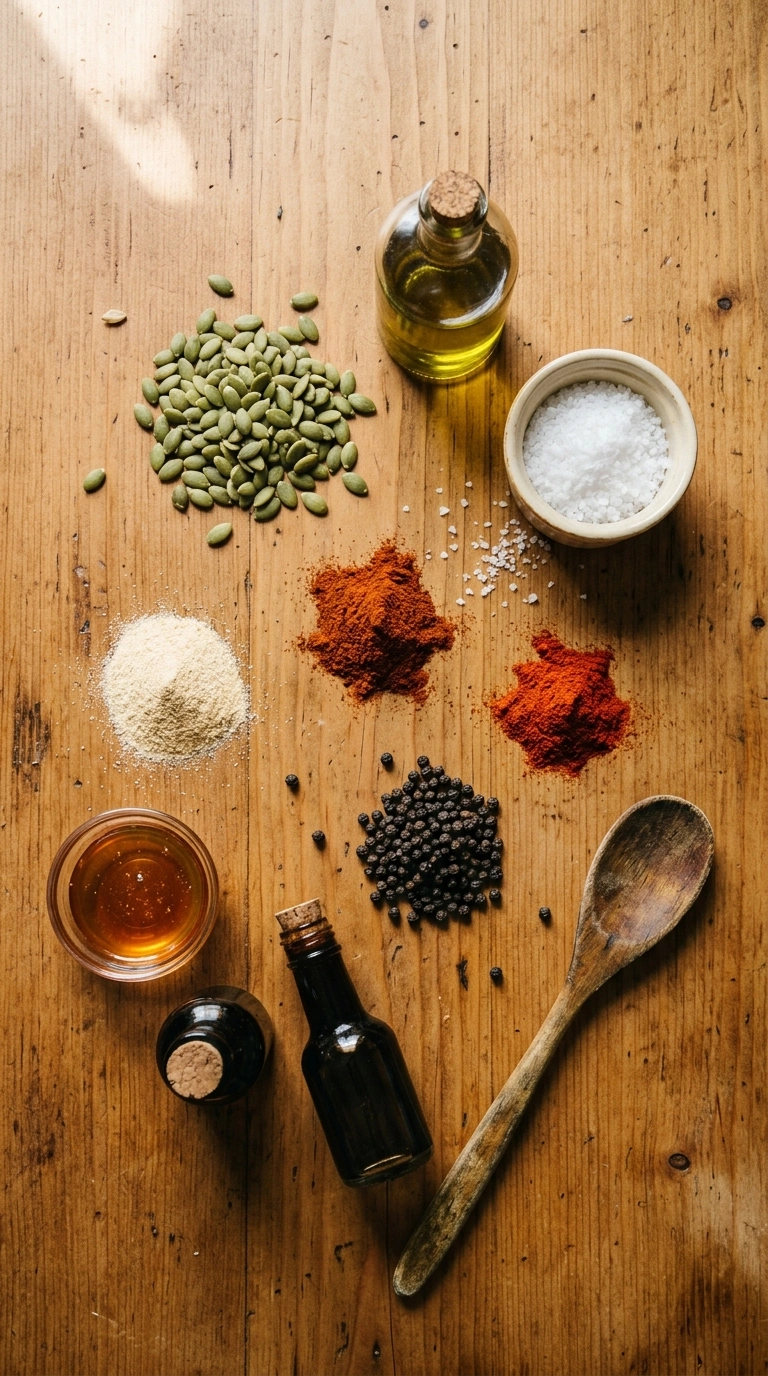 Ingredients for pumpkin seeds recipe