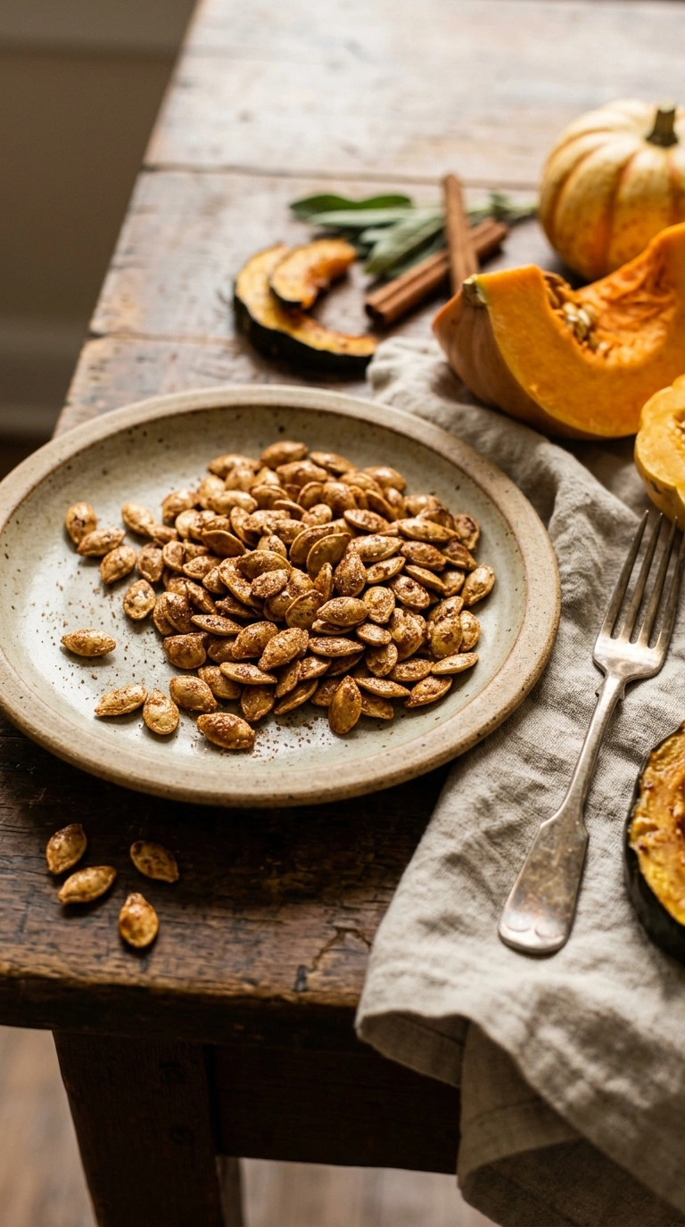 roasted pumpkin seeds ready to serve
