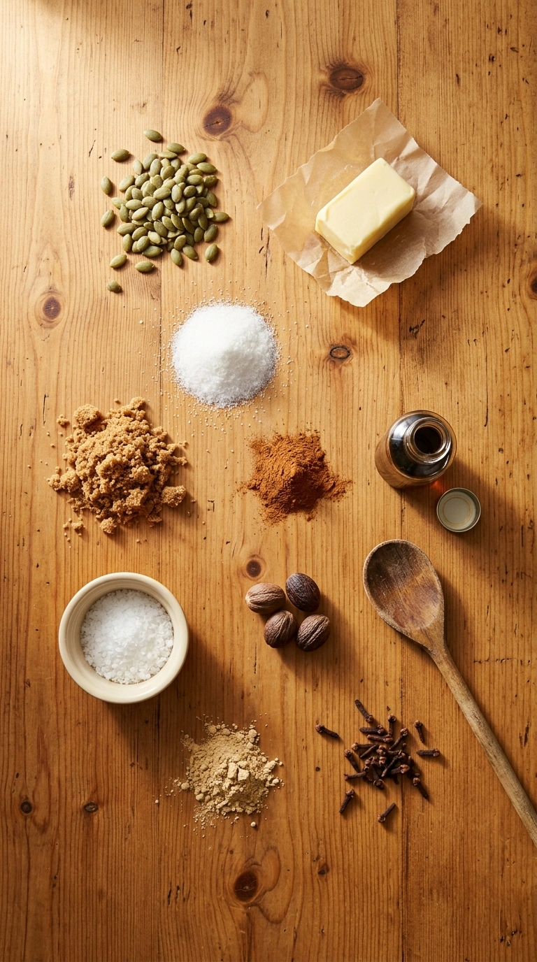 Ingredients for roasted pumpkin seeds