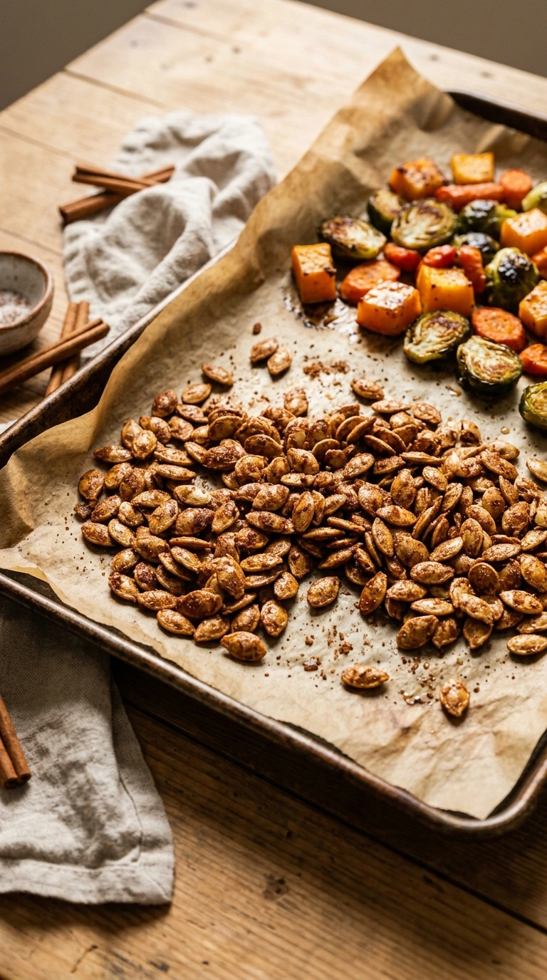 Cinnamon Sugar Roasted Pumpkin Seeds for a Sweet Fall Snack