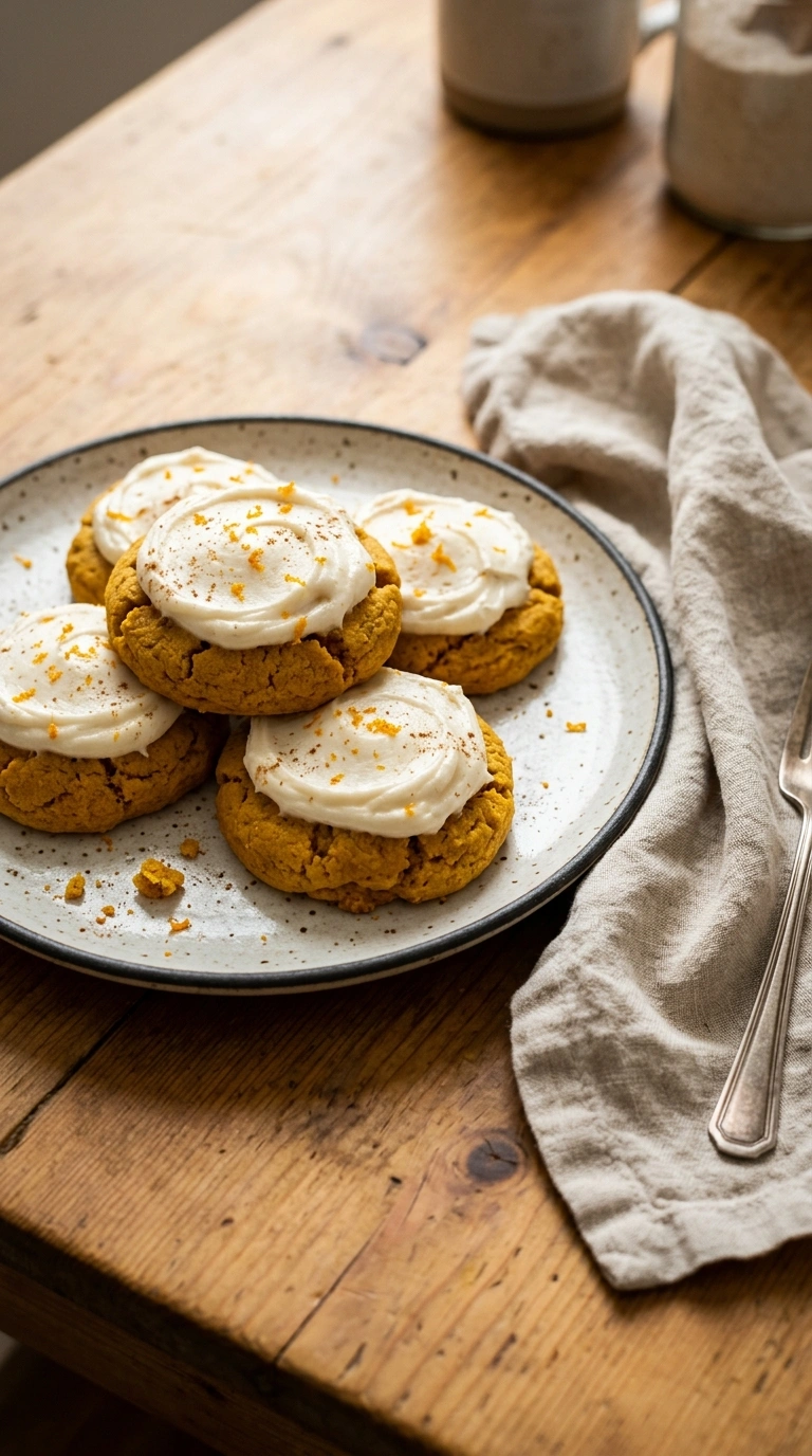 Soft Pumpkin Cookies With Cream Cheese Frosting