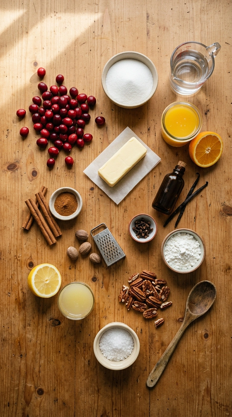 Ingredients for cranberry recipes