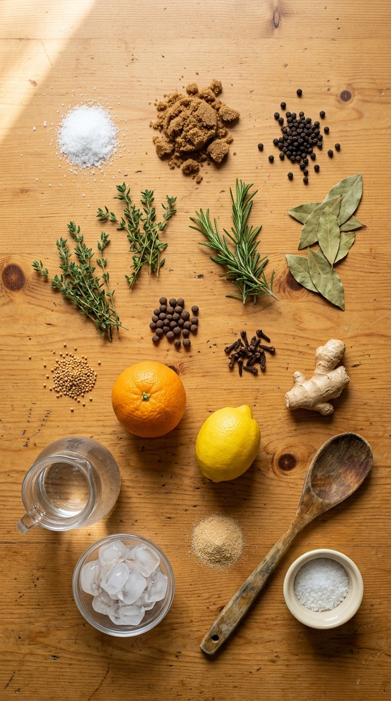 Ingredients for turkey brine recipe