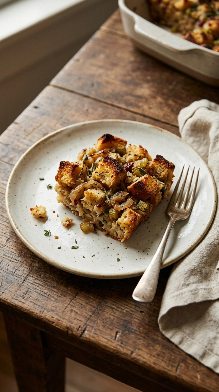 thanksgiving stuffing recipe ready to serve