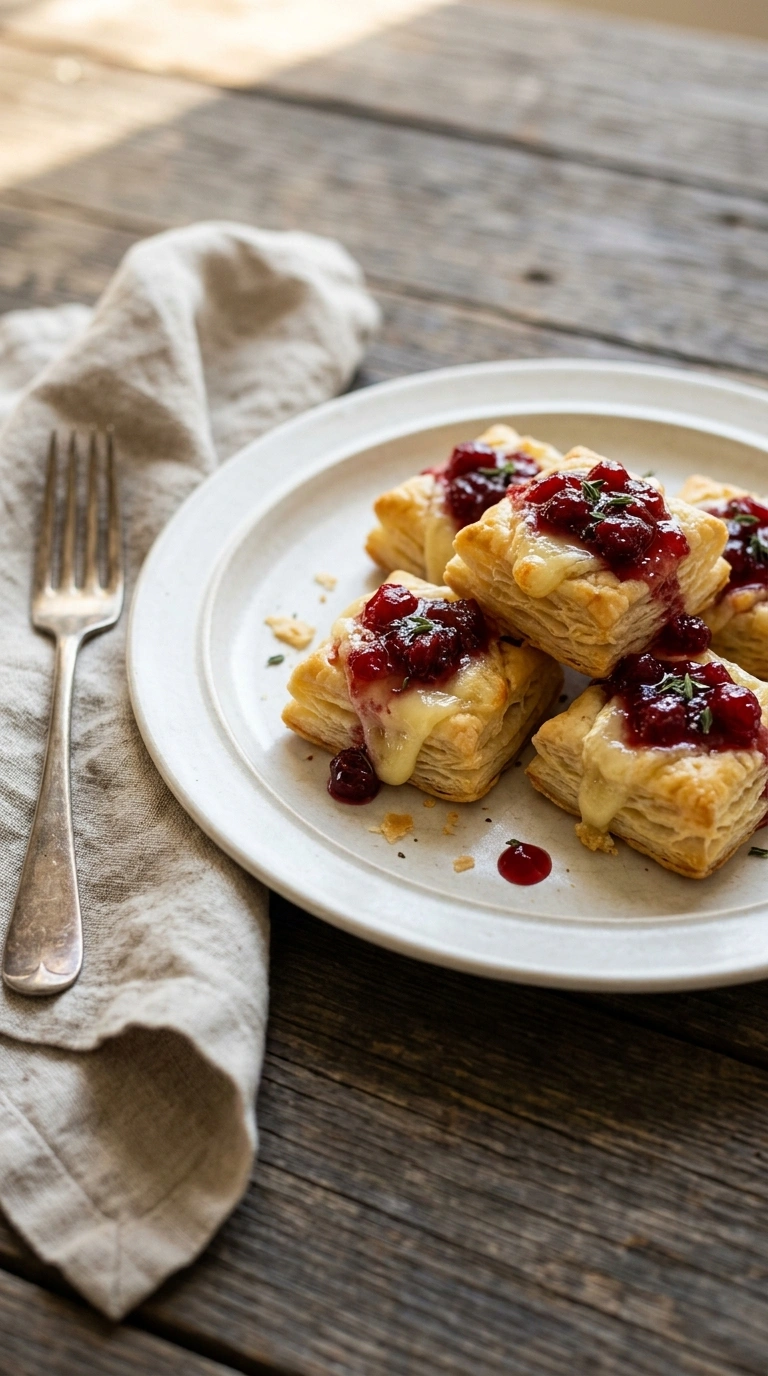 cranberry brie bites ready to serve