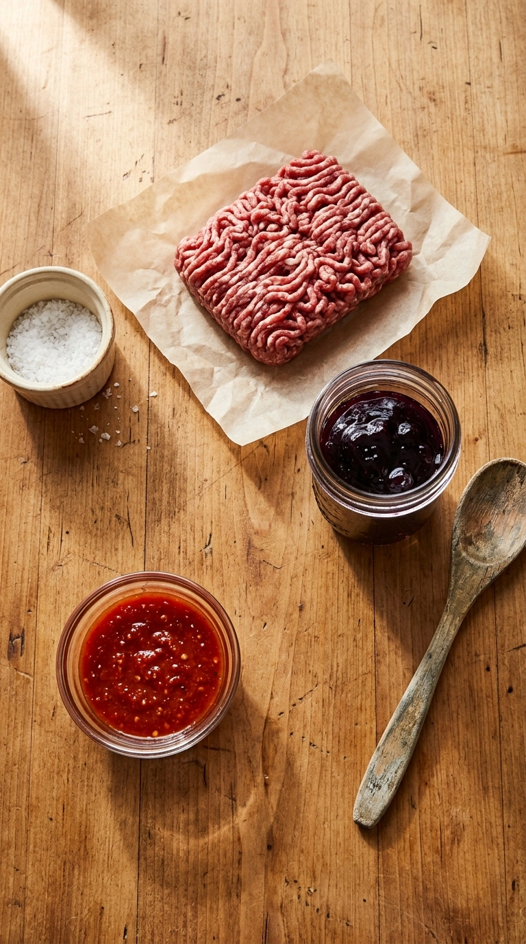 Ingredients for meatball appetizer