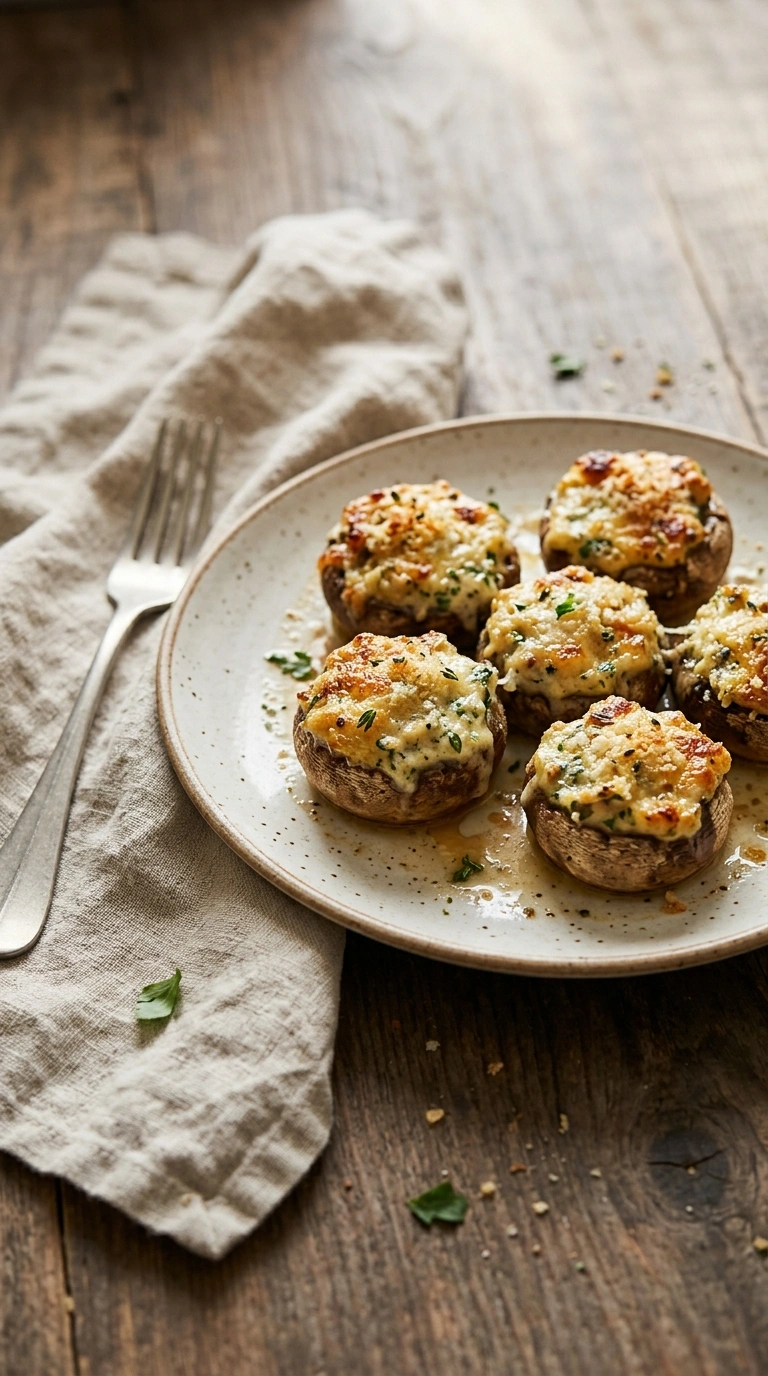 stuffed mushrooms ready to serve