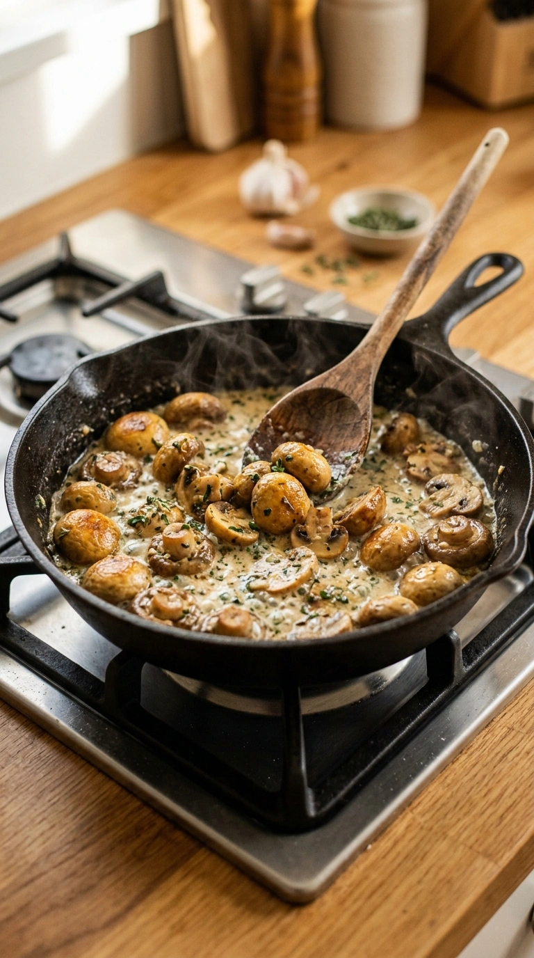 Cooking instructions for stuffed mushrooms