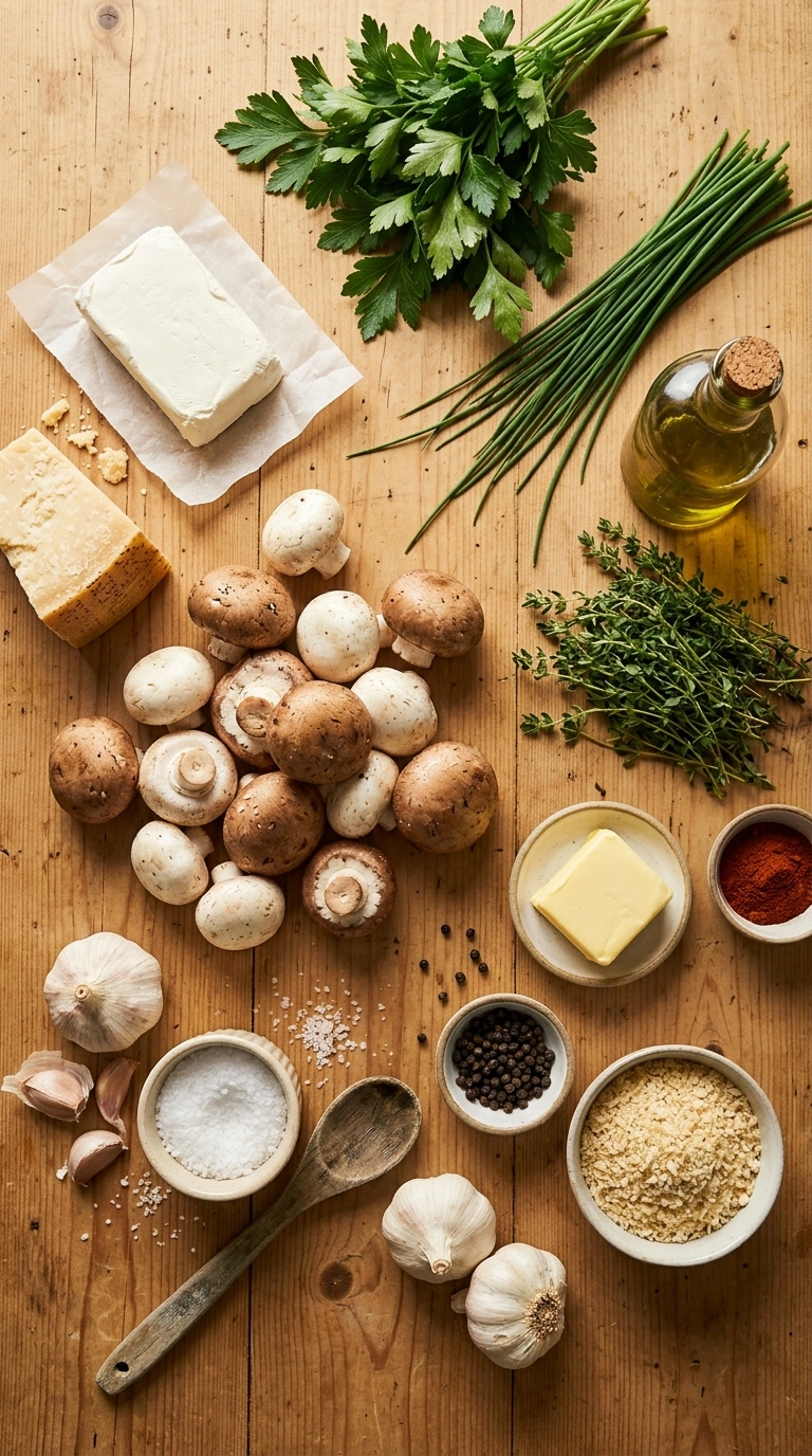 Ingredients for stuffed mushrooms