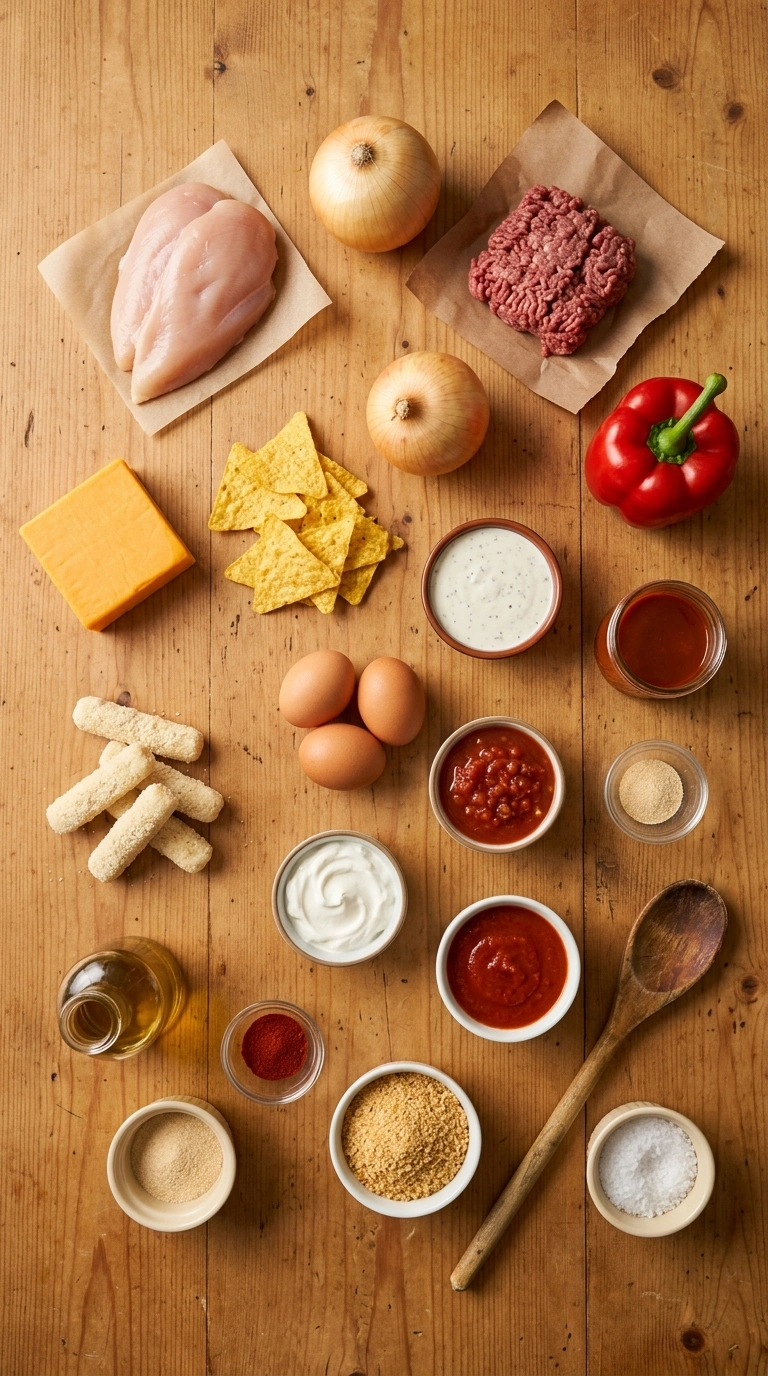Ingredients for football party food