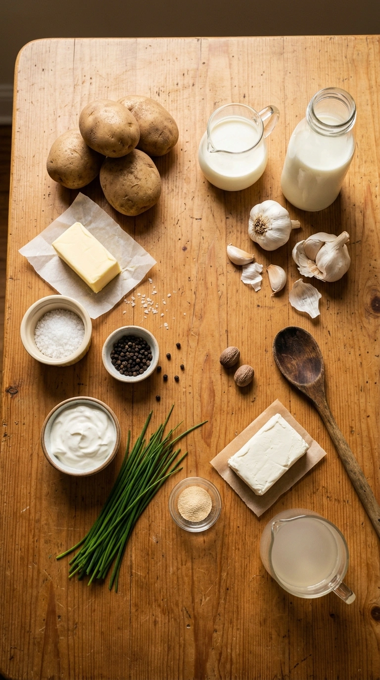 Ingredients for mashed potatoes recipe
