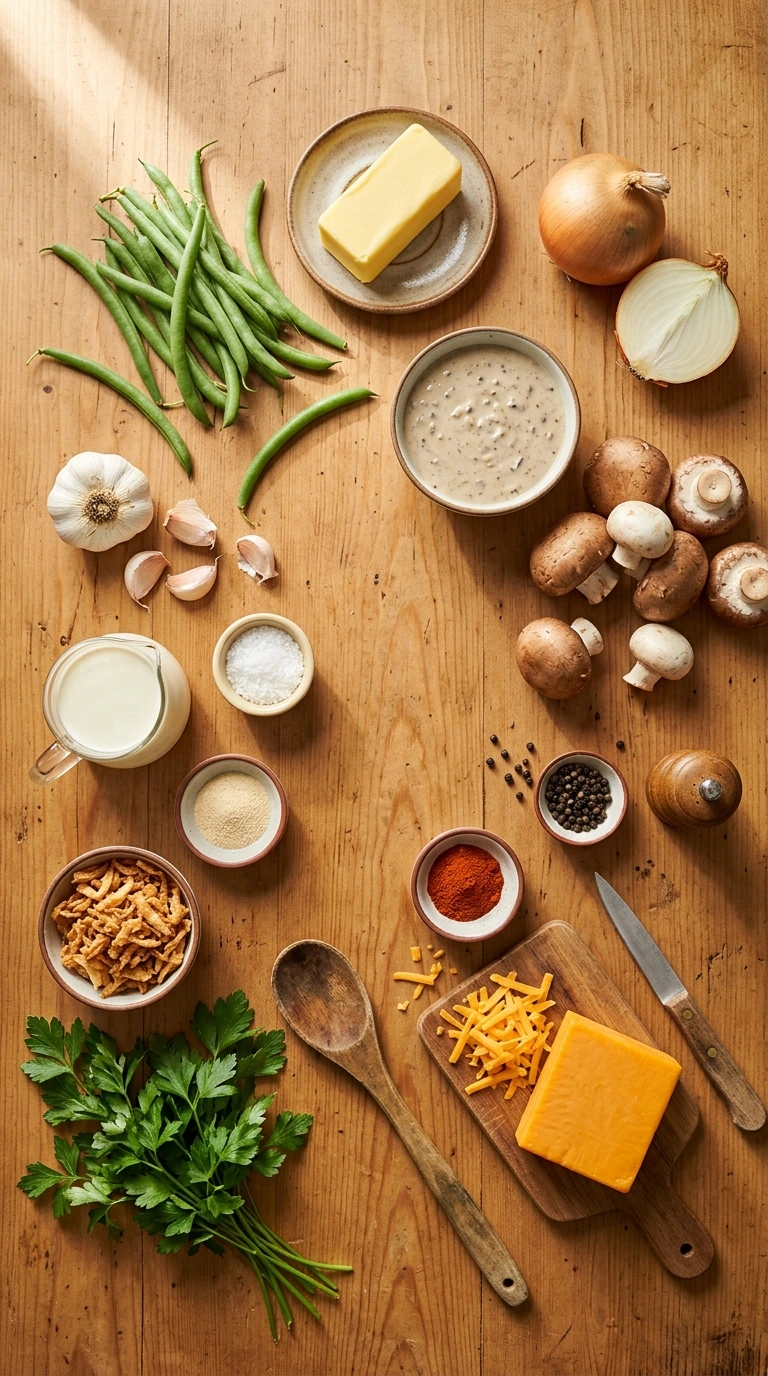 Ingredients for green bean casserole