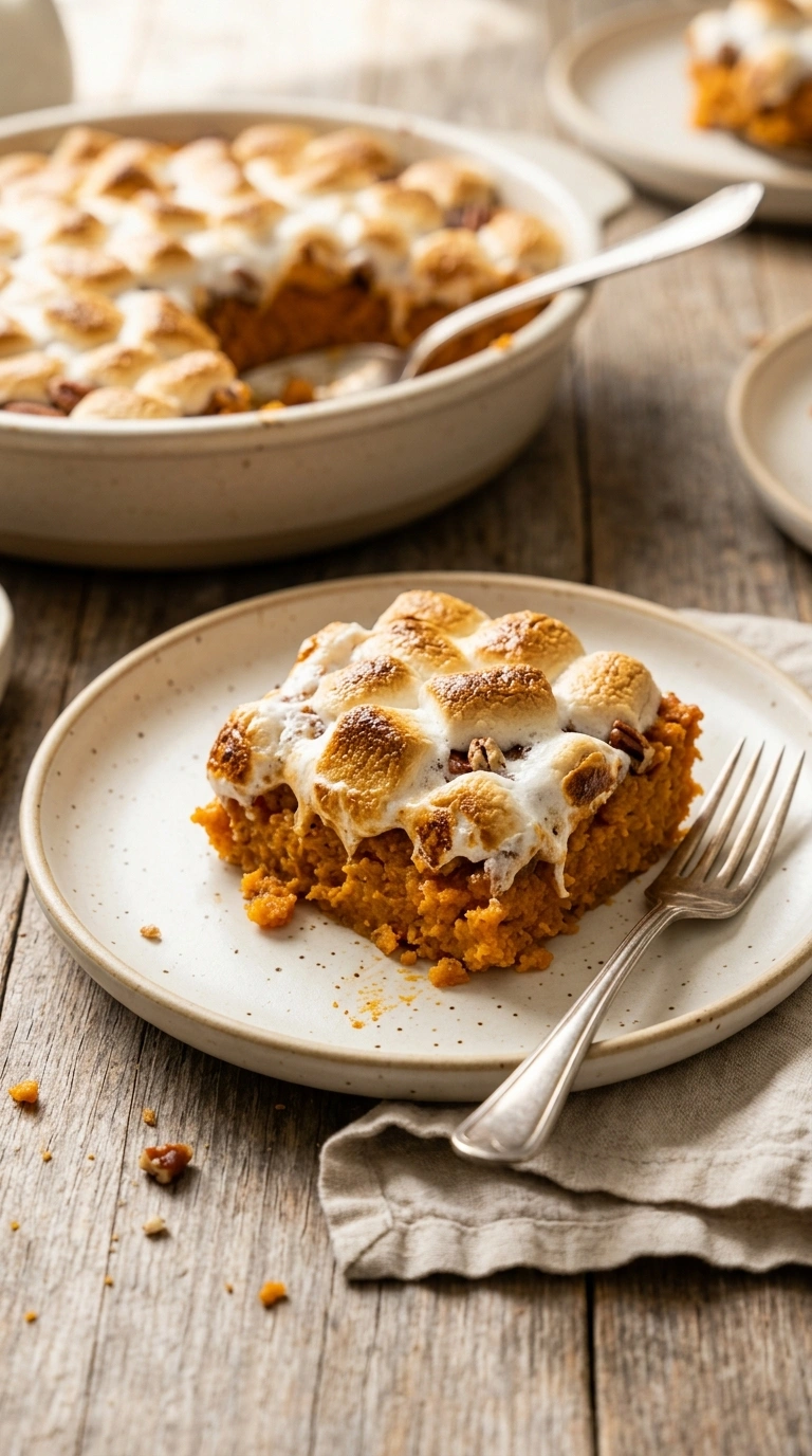 sweet potato casserole ready to serve