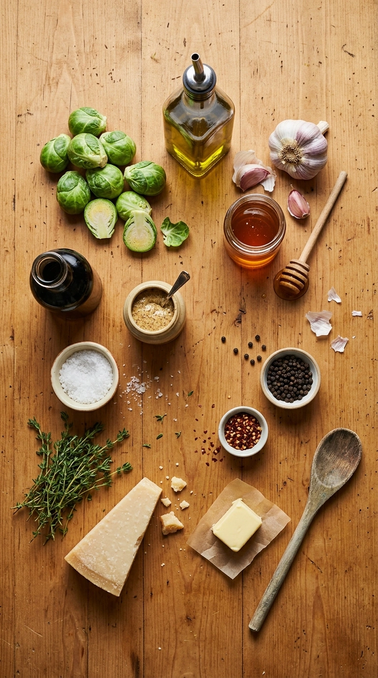 Ingredients for roasted brussels sprouts
