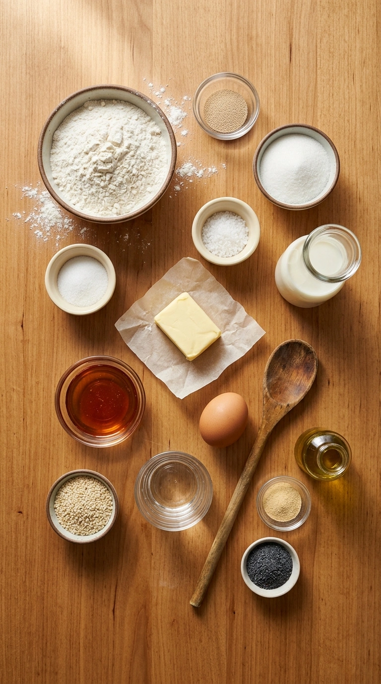 Ingredients for dinner rolls recipe