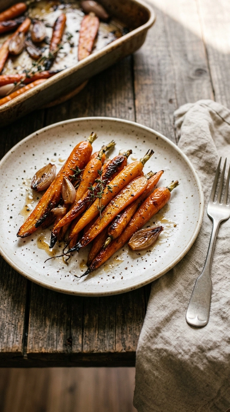 roasted carrots ready to serve