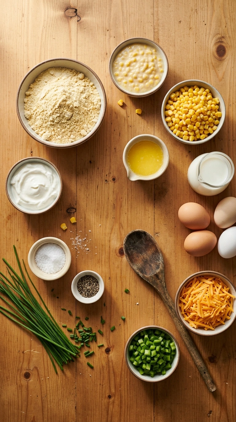 Ingredients for corn casserole