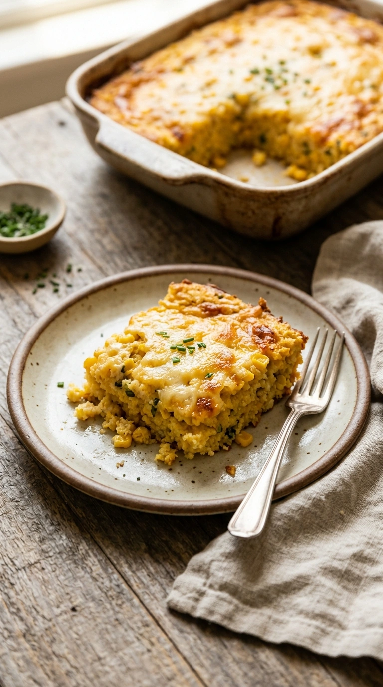 corn casserole ready to serve