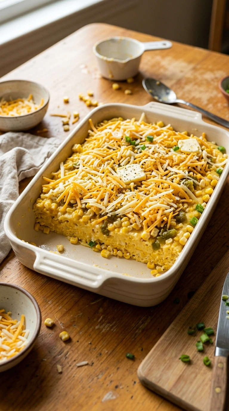 Cooking instructions for corn casserole