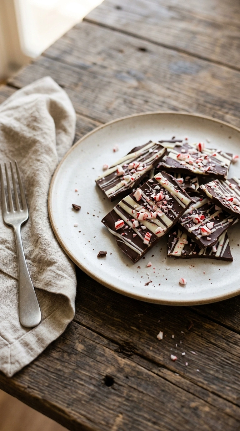 peppermint bark ready to serve