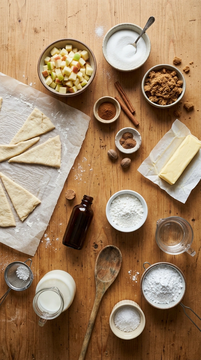 Ingredients for apple pie bites