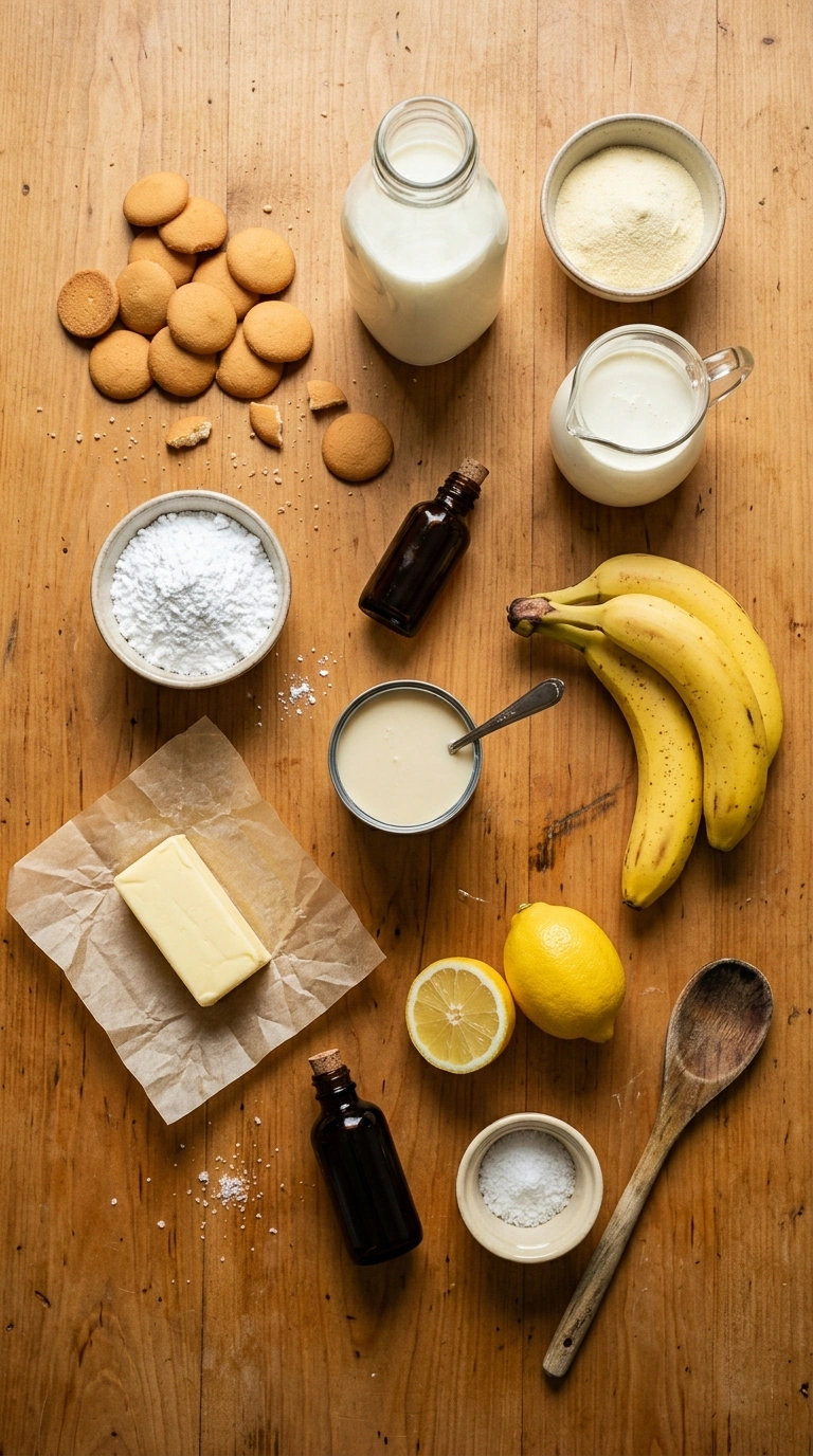 Ingredients for banana pudding