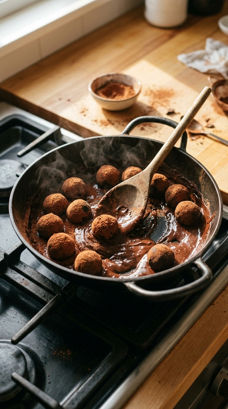 Cooking instructions for chocolate truffles