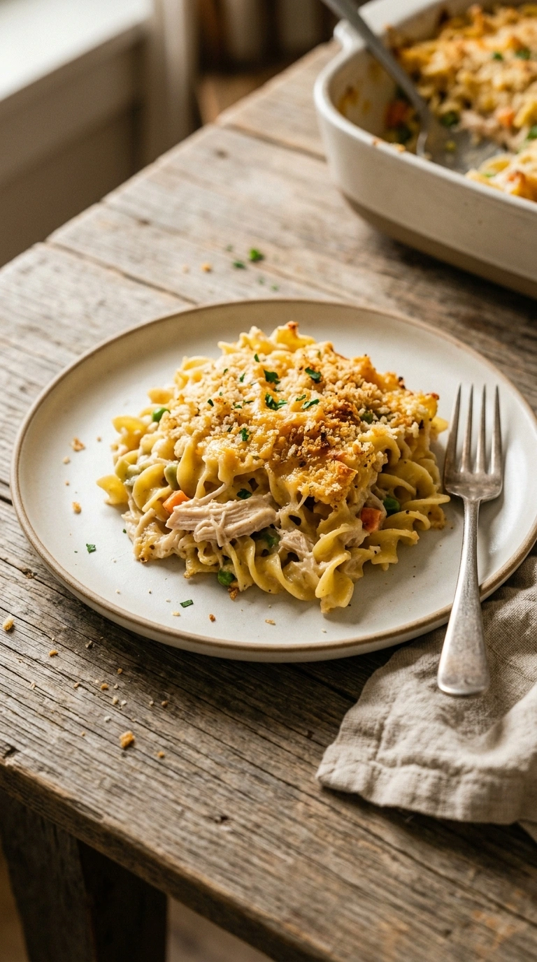 chicken casserole ready to serve