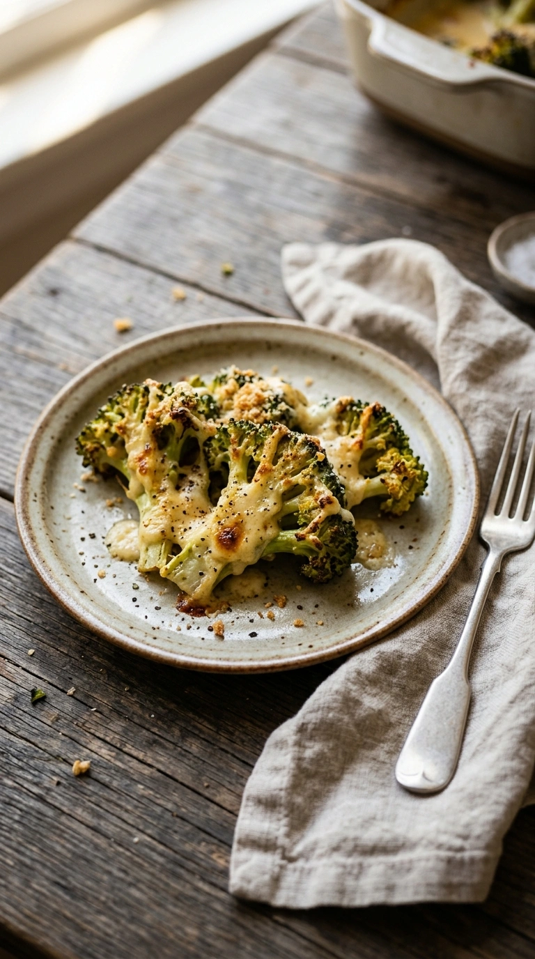 broccoli cheese casserole ready to serve