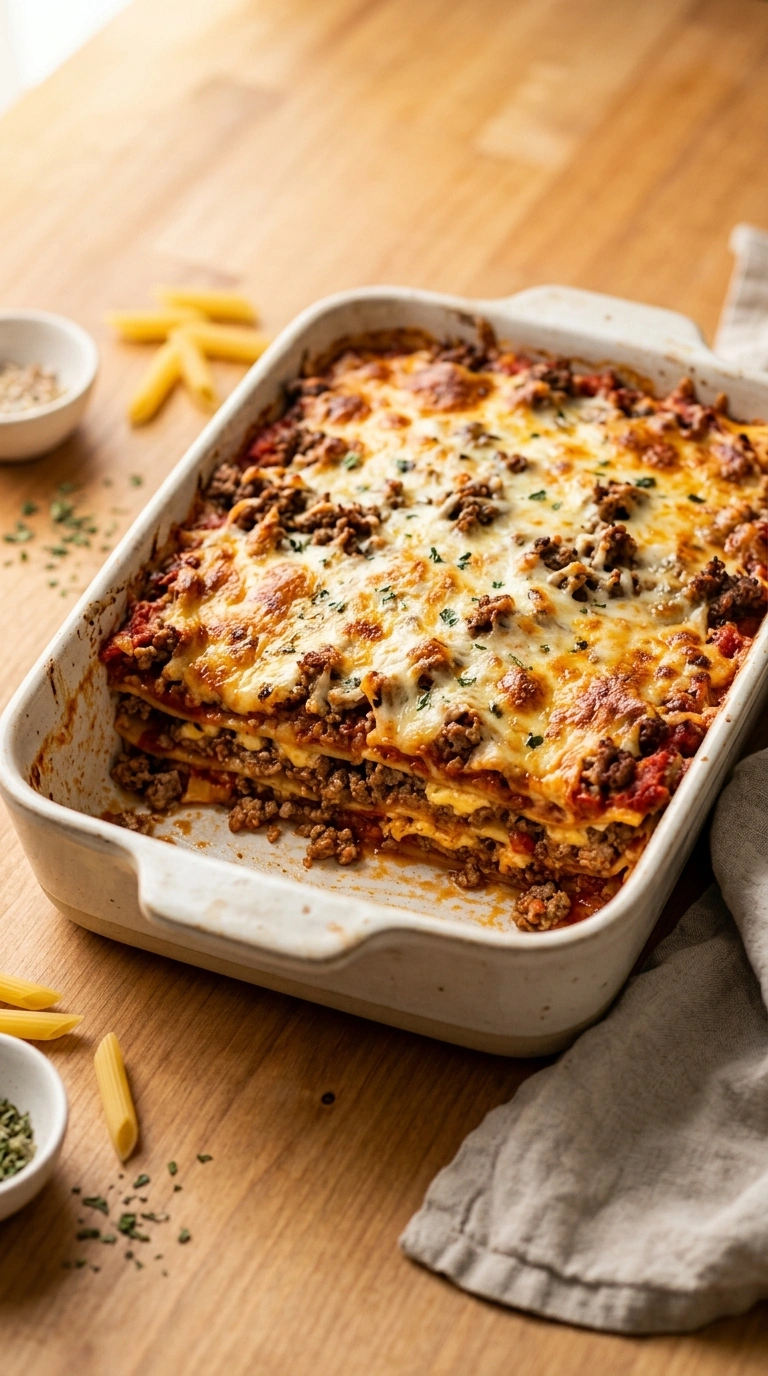 Cooking instructions for ground beef casserole