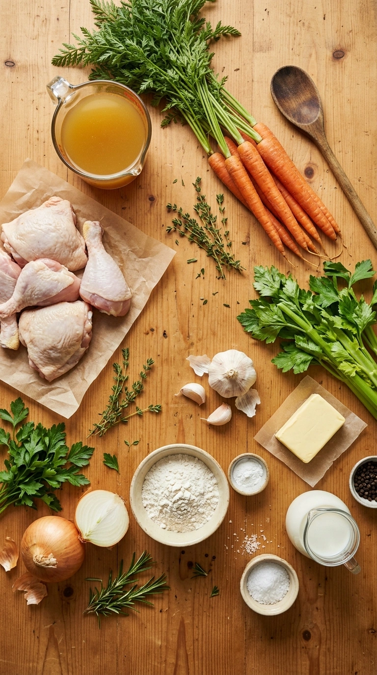 Ingredients for crockpot chicken and dumplings