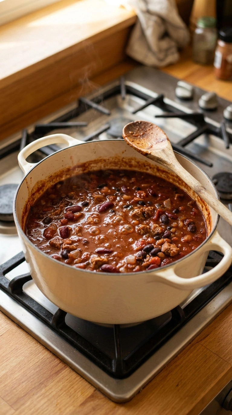 Cooking instructions for slow cooker chili