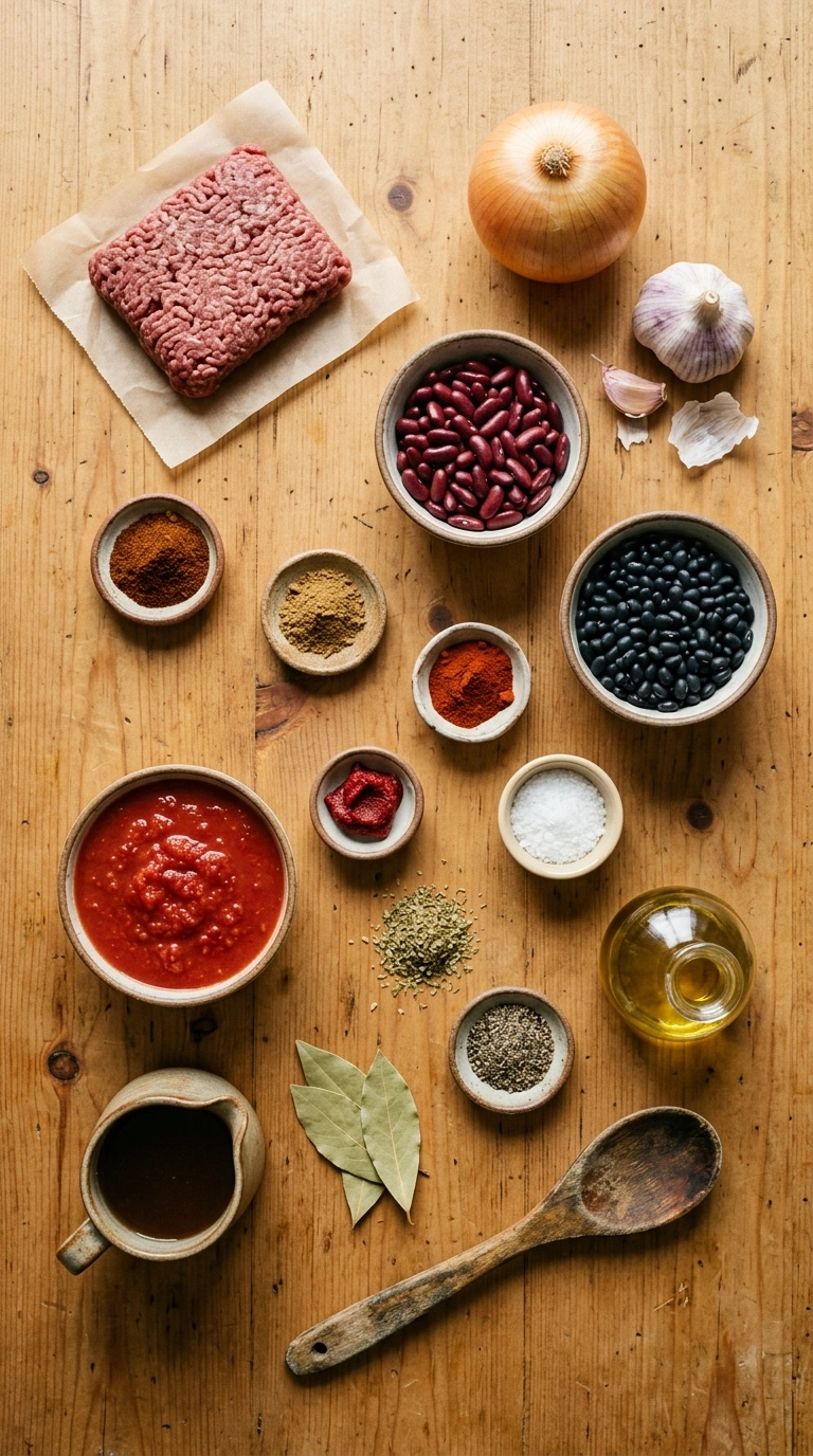 Ingredients for slow cooker chili