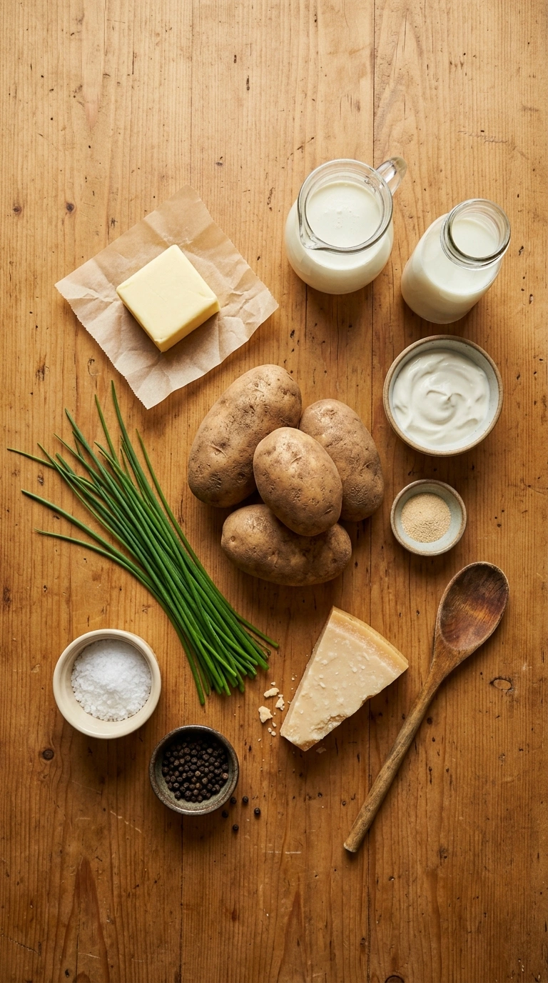 Ingredients for crockpot mashed potatoes