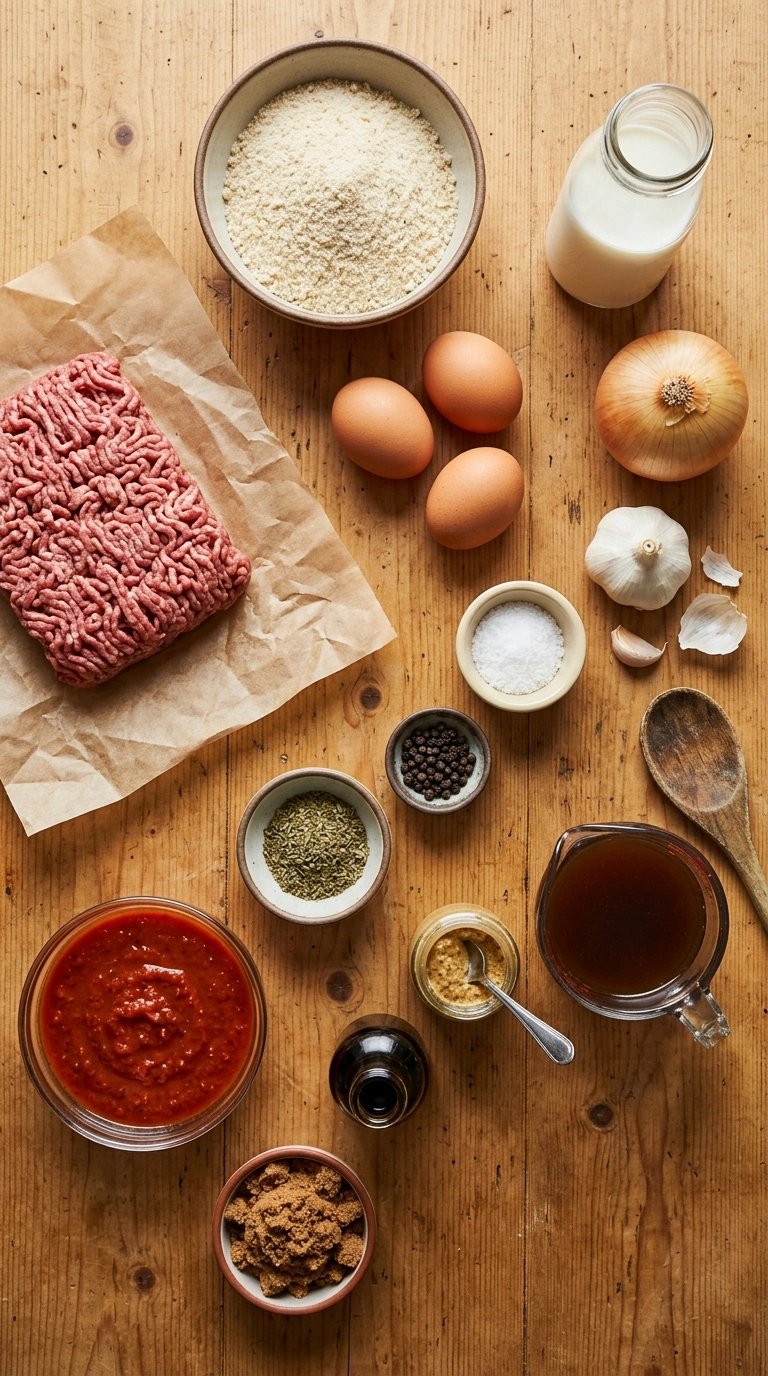 Ingredients for crockpot meatballs