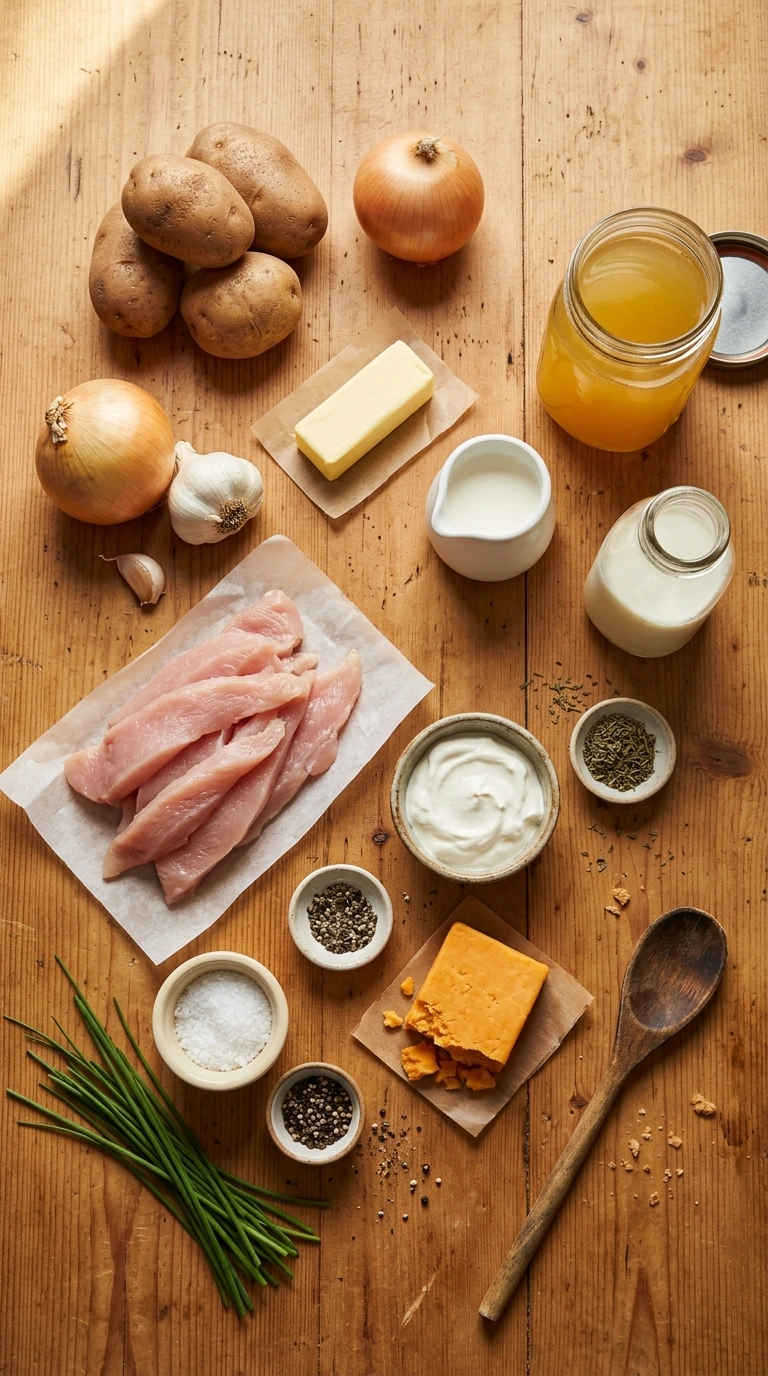 Ingredients for slow cooker potato soup