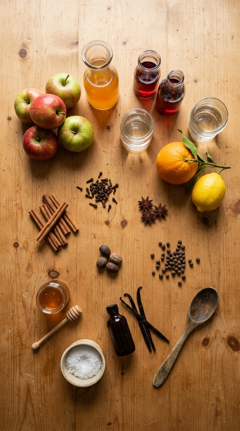 Ingredients for crockpot apple cider