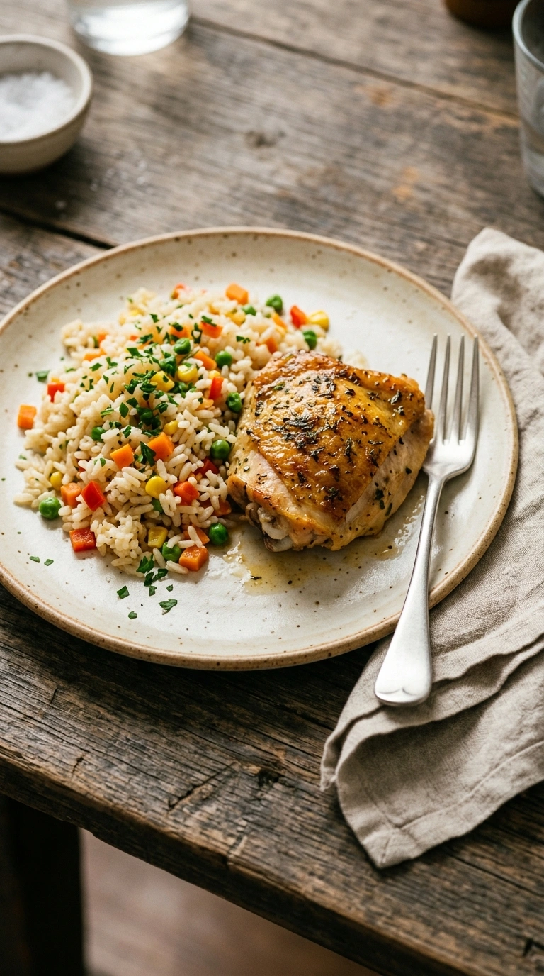 instant pot chicken and rice ready to serve